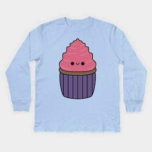 Cute Strawberry Cupcake - Kawaii Cupcake Kids Long Sleeve T-Shirt